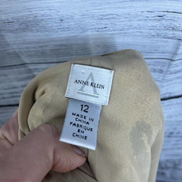 Anne Klein Skirt size 12 Burgundy Brown Silk Paisley Long Faux Wrap Scarf Modest - Picture 15 of 15